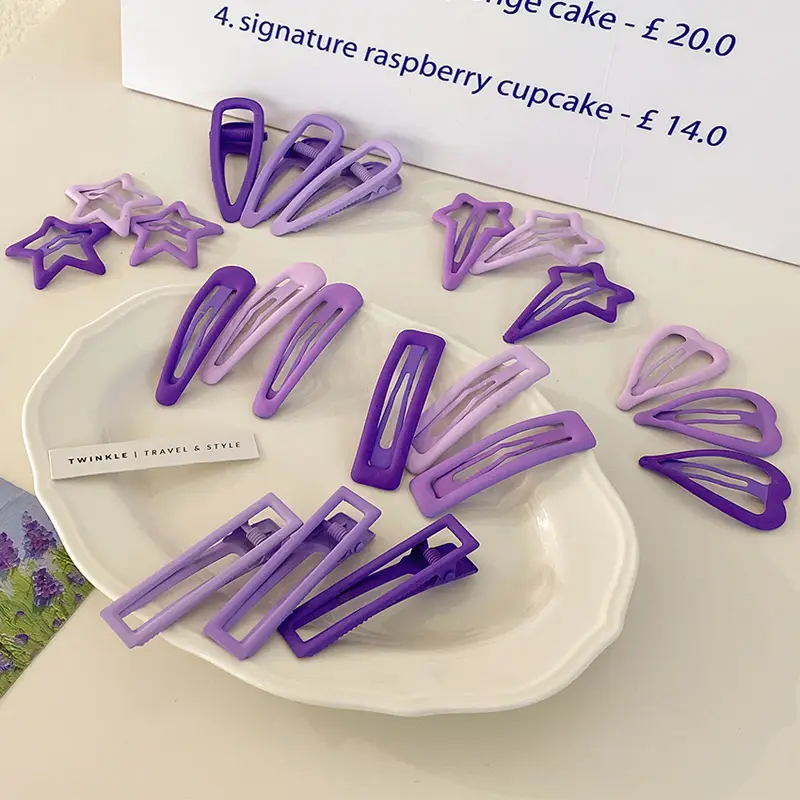 Purple 3-Piece Hair Clips Set for Girls - Image 11