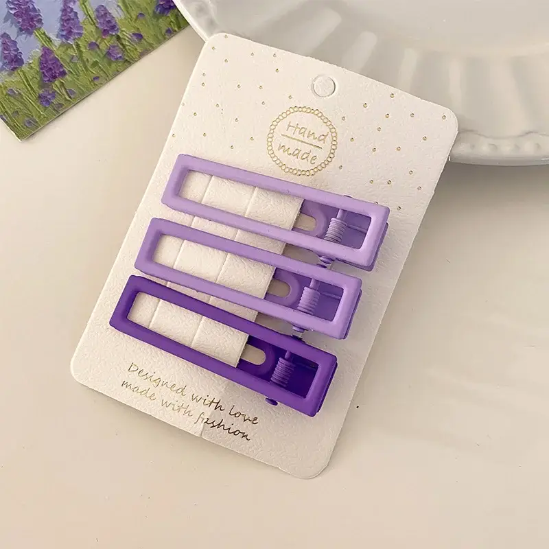 Purple 3-Piece Hair Clips Set for Girls - Image 4