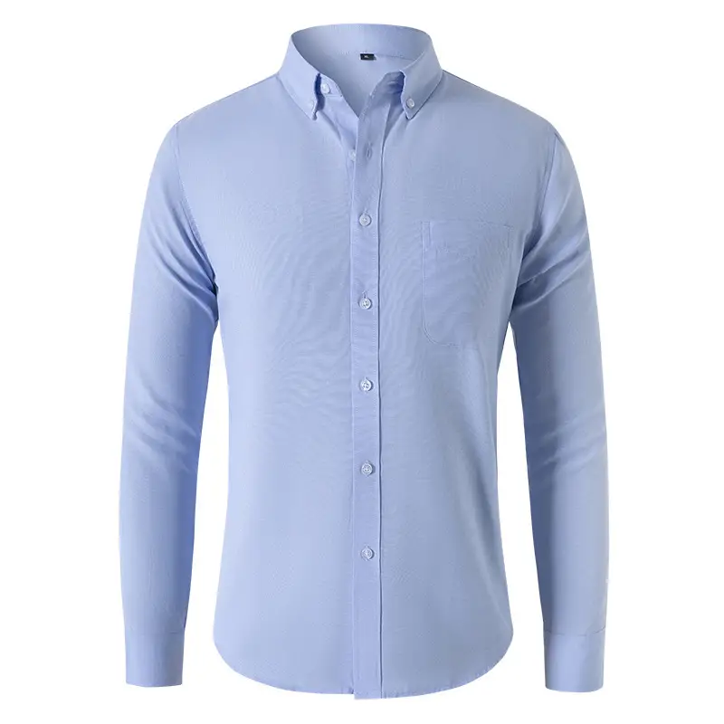 Men's Black Oxford Fabric Long Sleeve Shirt 2025 - Image 2