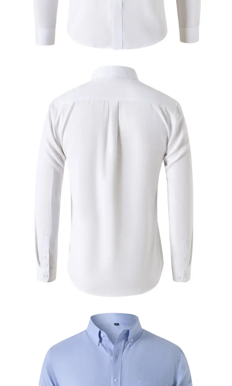Men's Black Oxford Fabric Long Sleeve Shirt 2025 — feature 3