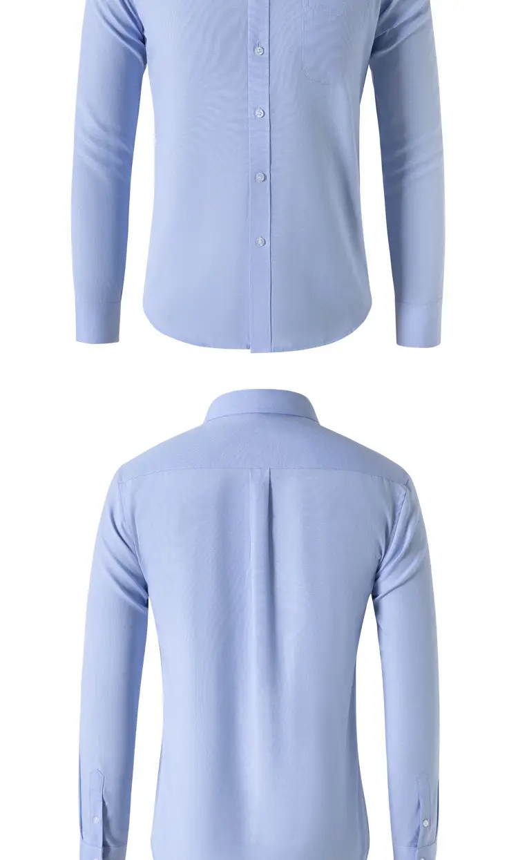 Men's Black Oxford Fabric Long Sleeve Shirt 2025 — feature 4