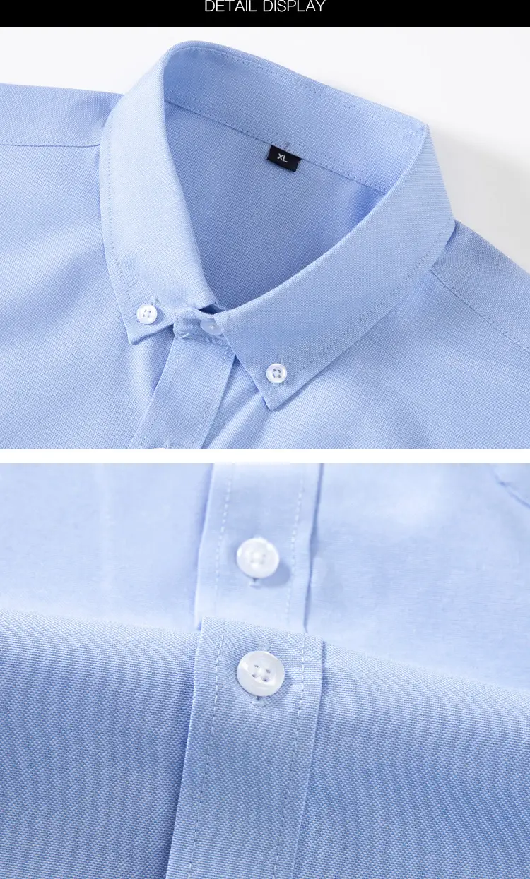 Men's Black Oxford Fabric Long Sleeve Shirt 2025 — feature 9