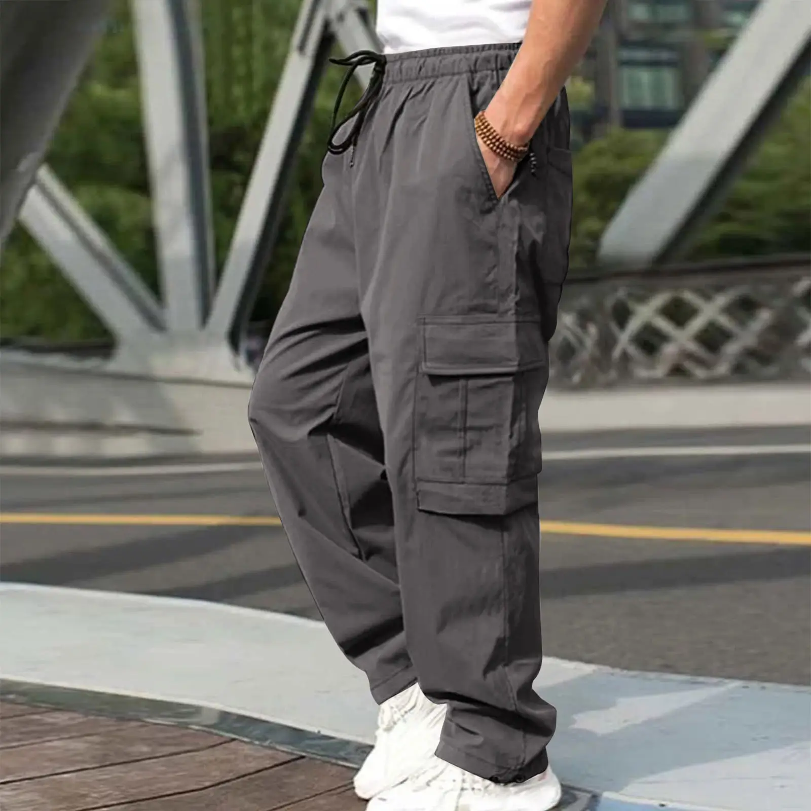 2023 Summer Men's Loose Straight Casual Pants European American - Image 12