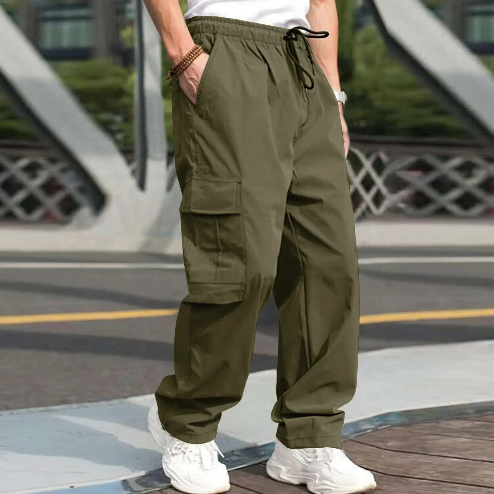 2023 Summer Men's Loose Straight Casual Pants European American - Image 2