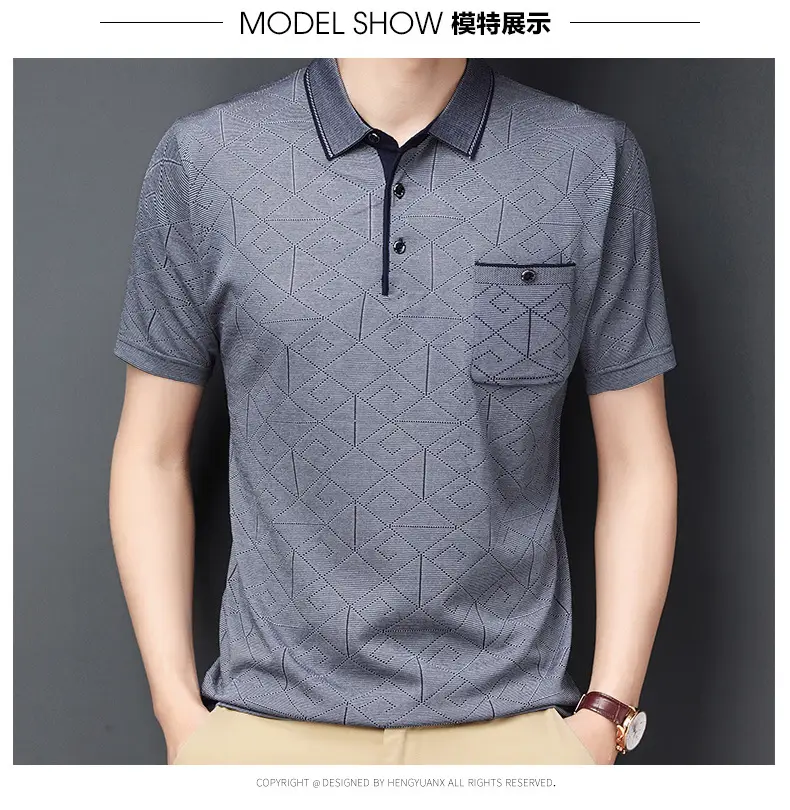Men Navy Blue Polo T-Shirt Short Sleeve Casual — feature 10