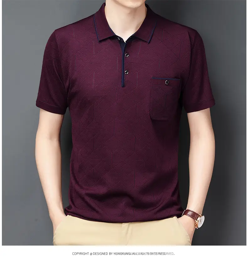 Men Navy Blue Polo T-Shirt Short Sleeve Casual — feature 13