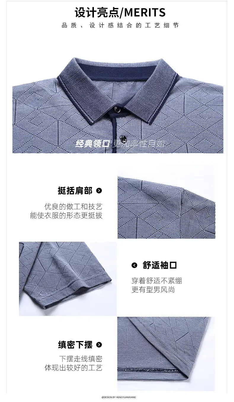 Men Navy Blue Polo T-Shirt Short Sleeve Casual — feature 9