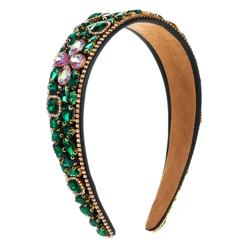 Gold Rhinestone Baroque Headband for Women