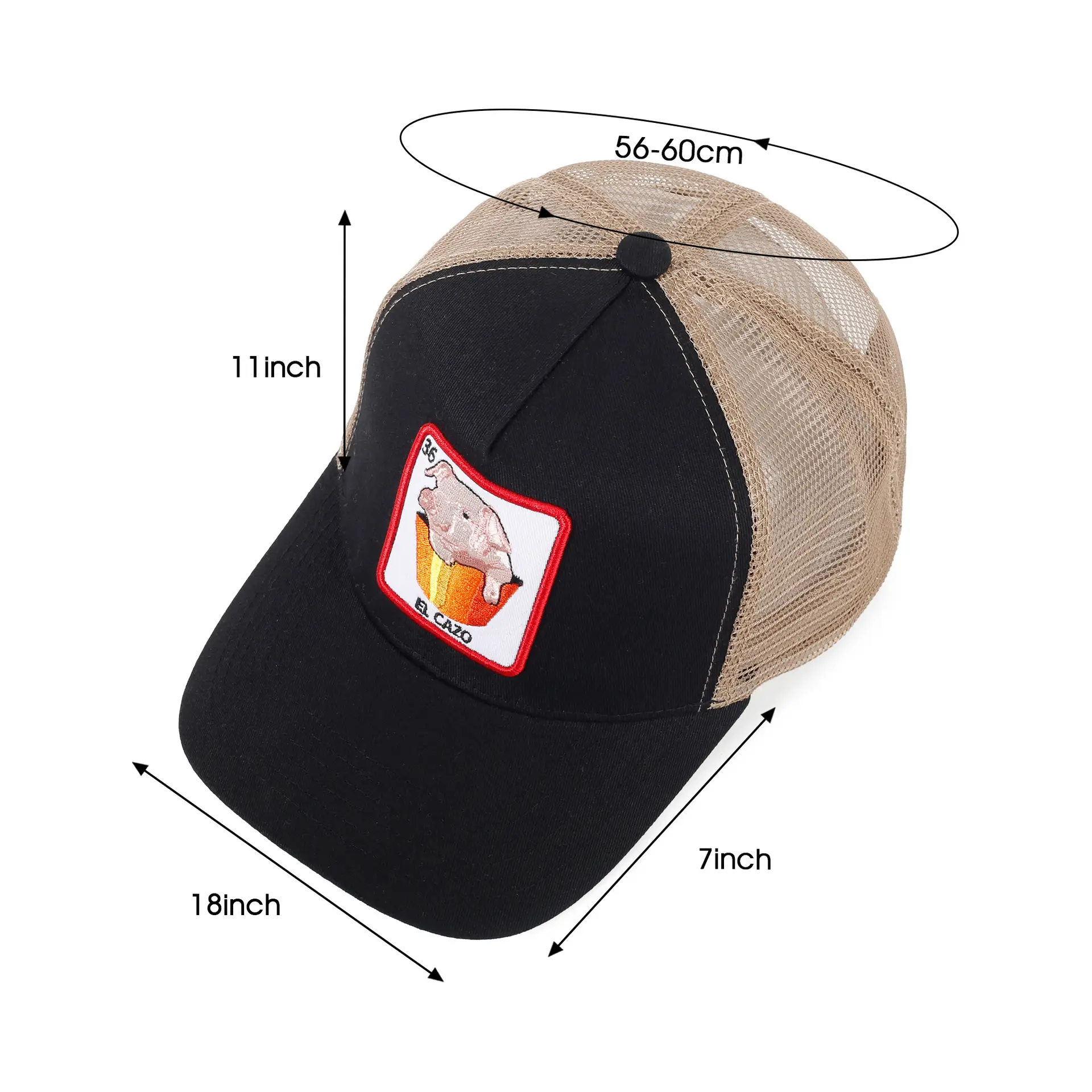 Macau Cartoon Animal Hat Patch Embroidered Mesh Baseball Cap - Image 22