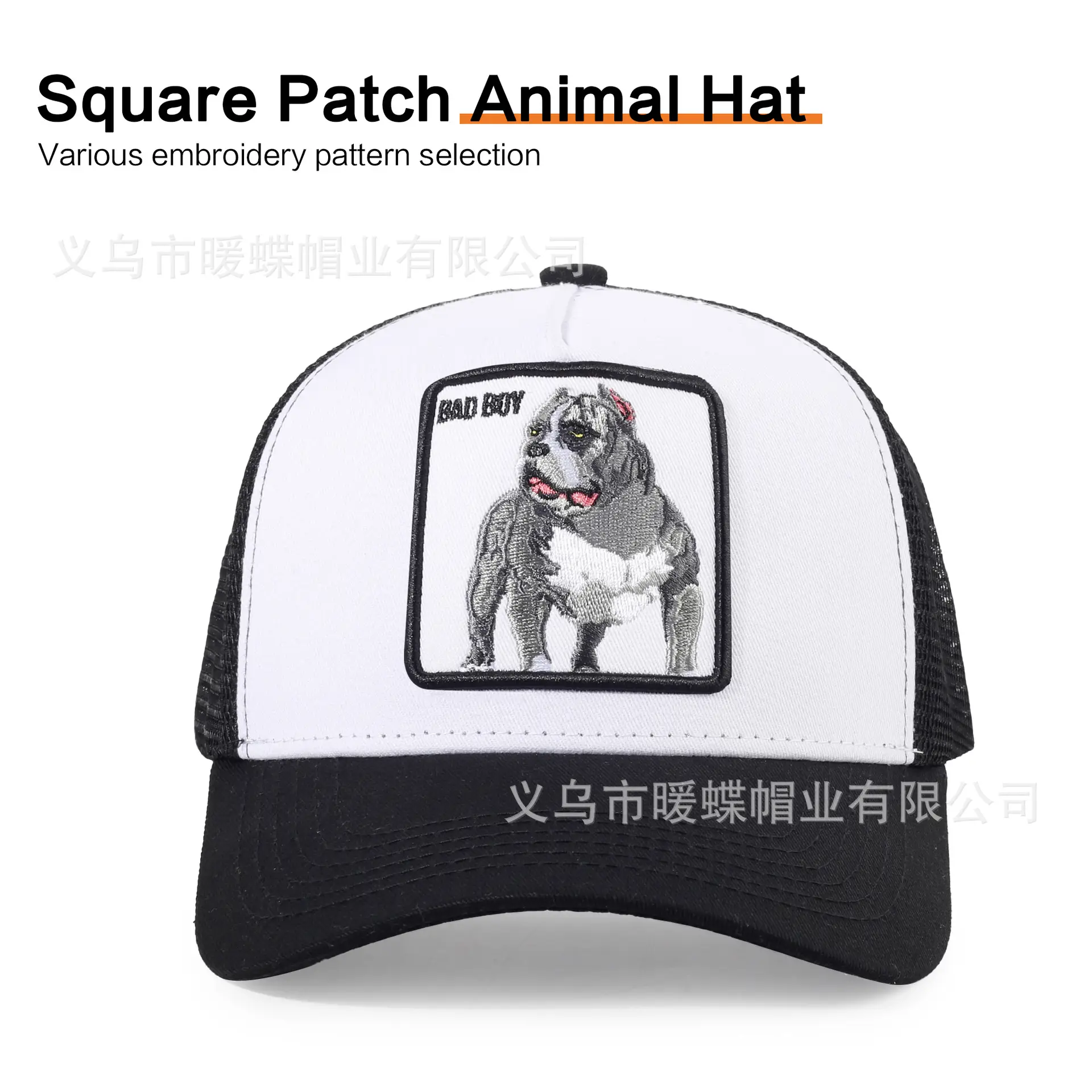Macau Cartoon Animal Hat Patch Embroidered Mesh Baseball Cap - Image 3