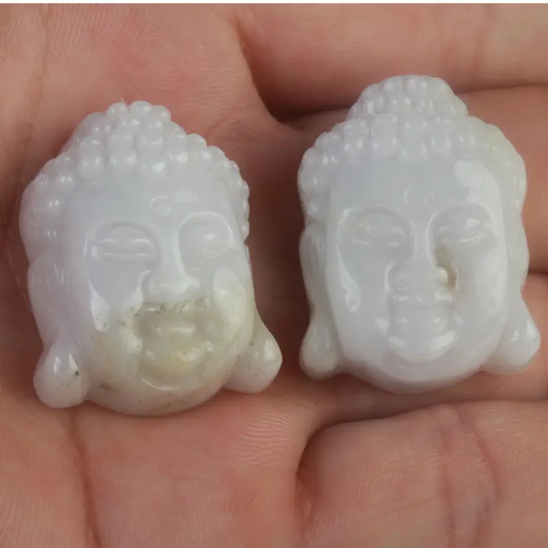 White Jade Buddha Pendant for Men Women Sakyamuni Design - Image 2