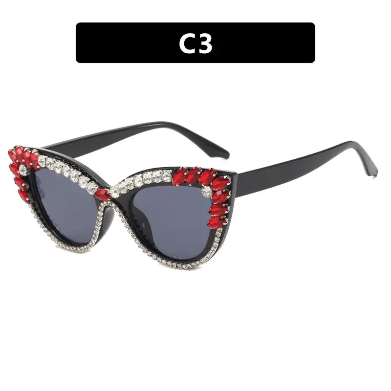 Kedun Cat-Eye Sunglasses with Diamond Embellishment
