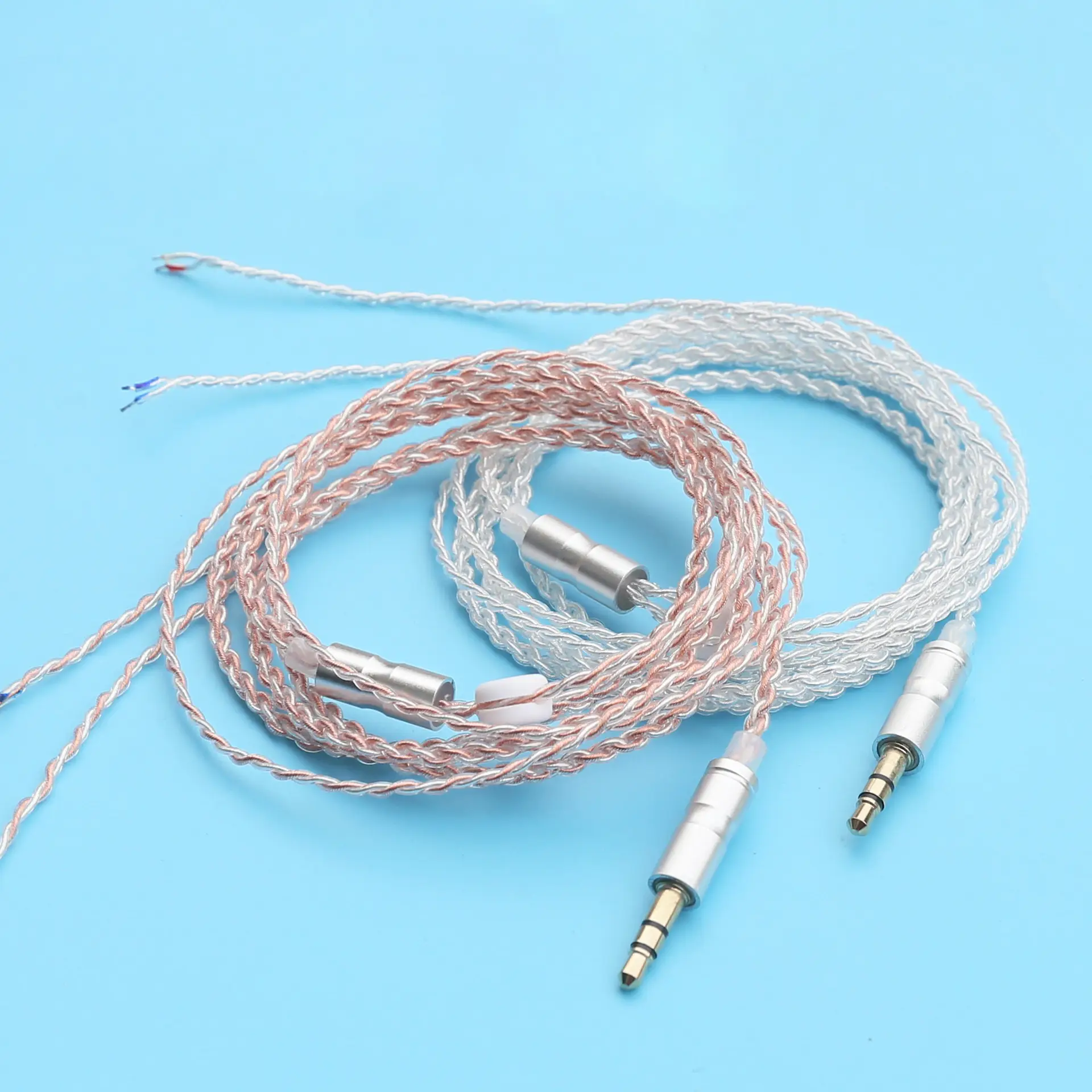 4-Strand Transparent Silver Headset Wire 3.5mm Plug — feature 2