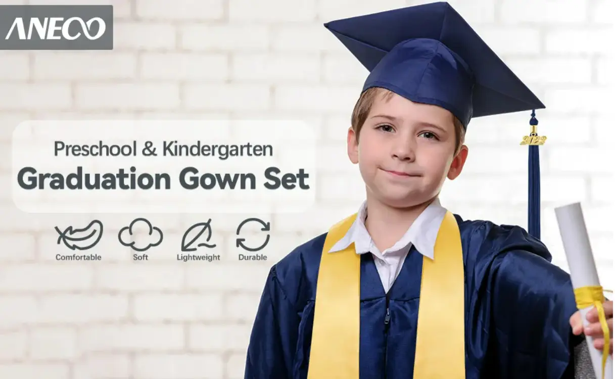Green Knitted Graduation Gown with Shawl and Tassels — feature 5