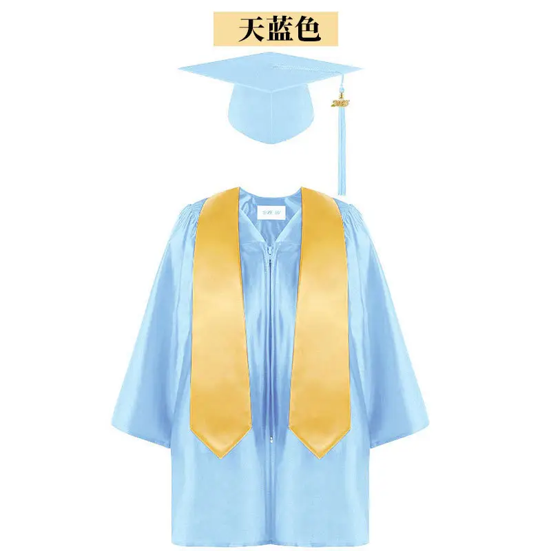 Green Knitted Graduation Gown with Shawl and Tassels - Image 8
