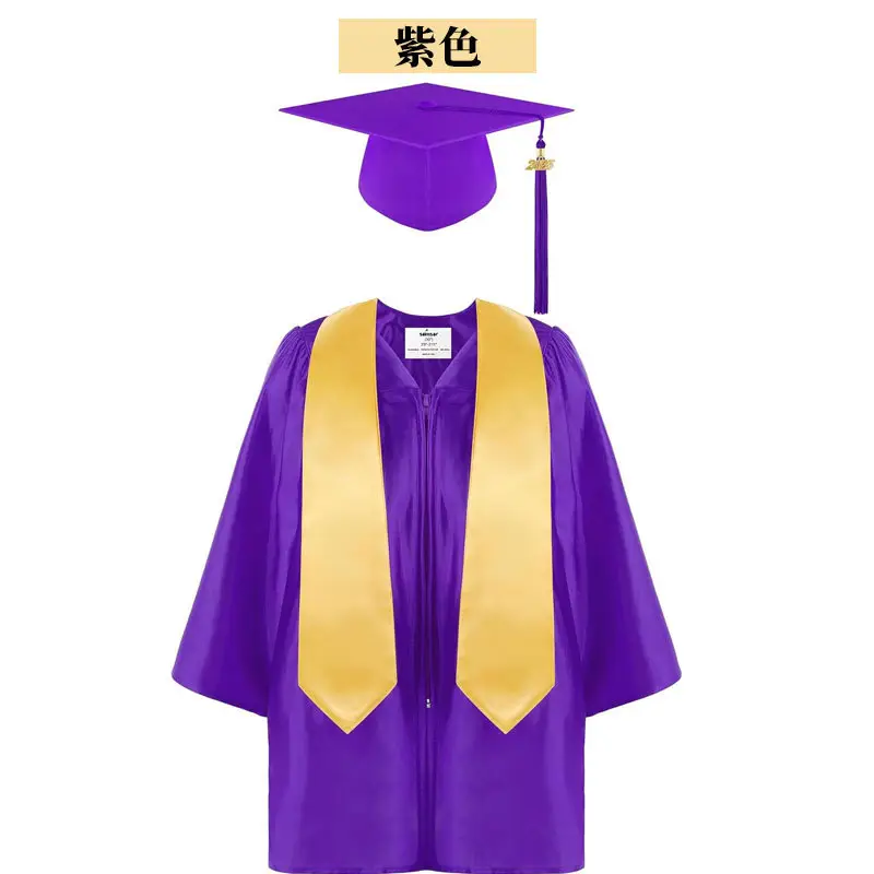 Green Knitted Graduation Gown with Shawl and Tassels - Image 9