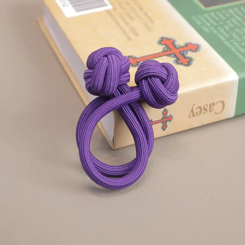 Pink Knotted Rubber Hair Band Double Head Rope - Image 7