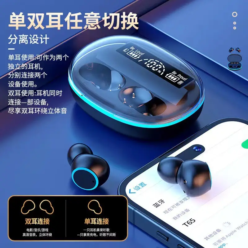 Cross-Border Bluetooth Headset with Digital Power Display & Long Battery Life - Image 4