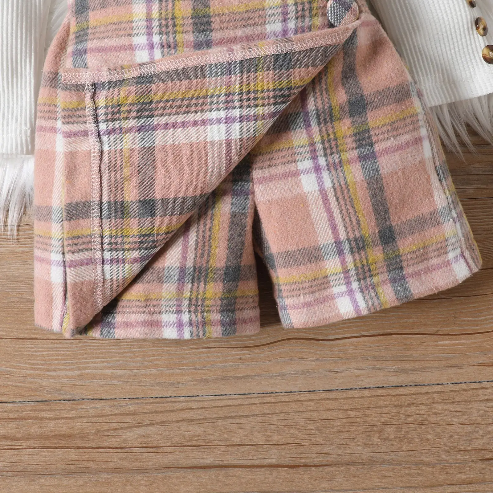 Girls Plaid Skirt Set Red Long Sleeve Winter — feature 13