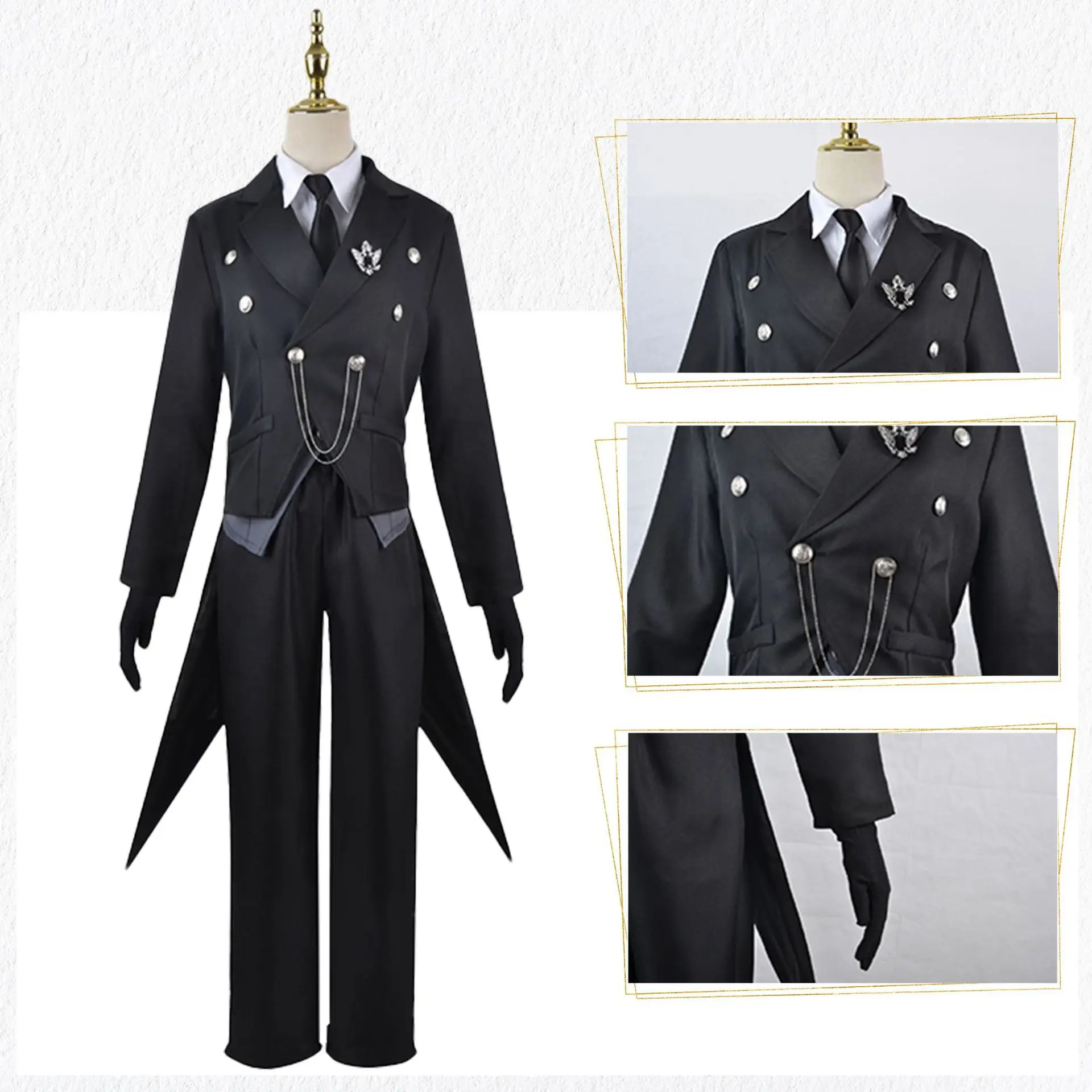 Black Deacon Butler Cosplay Suit for Master Shire - Image 4
