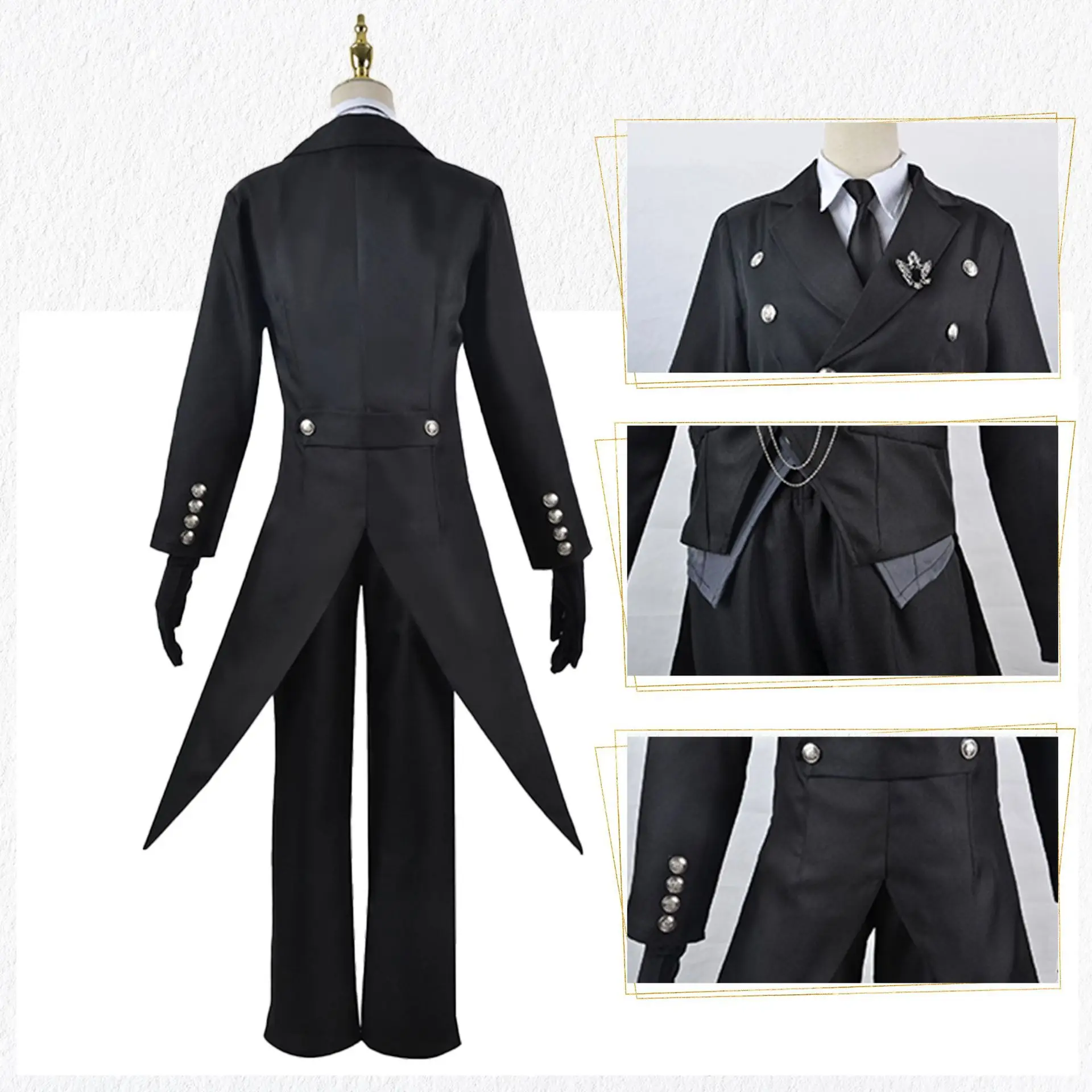 Black Deacon Butler Cosplay Suit for Master Shire — feature 8