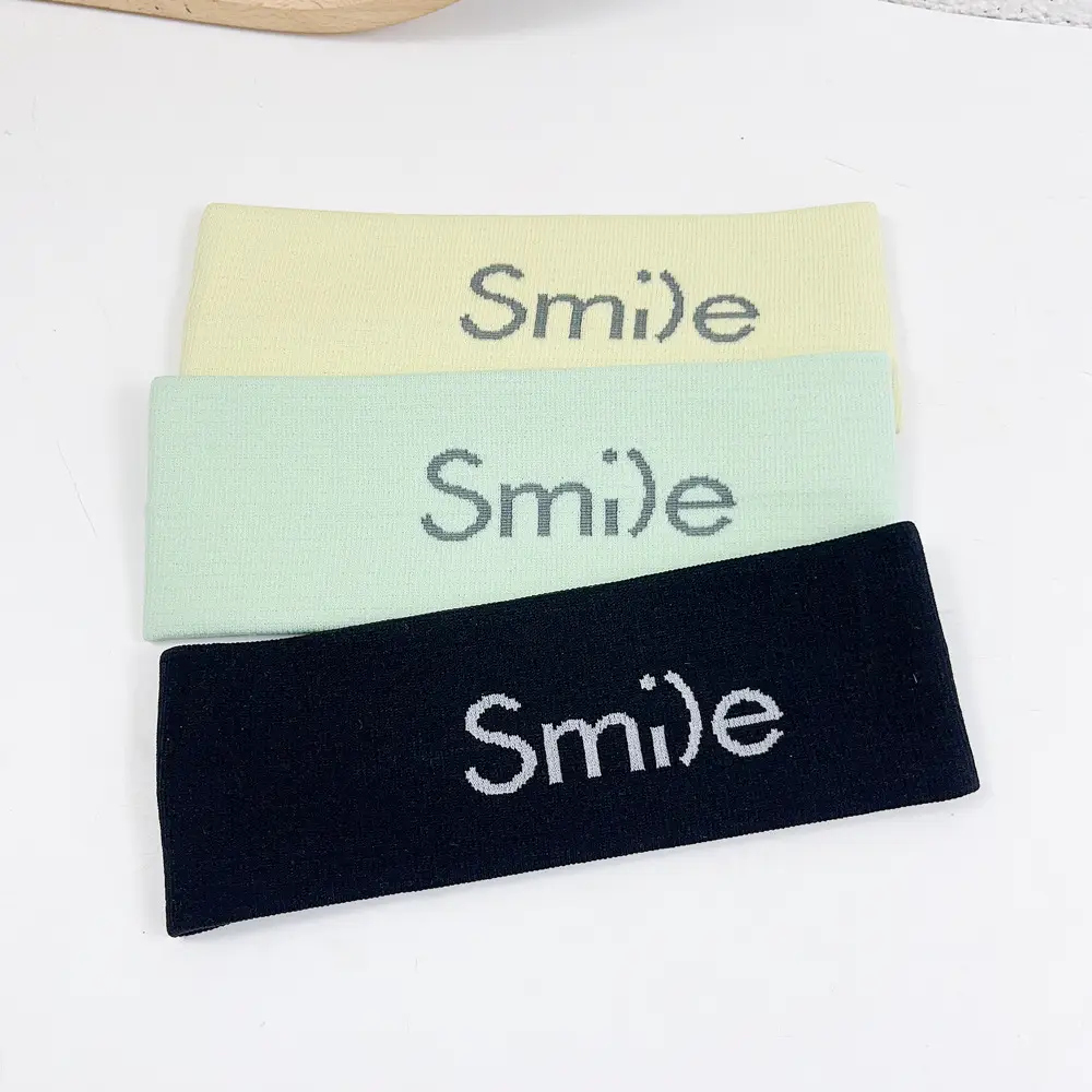 Smile Printed Knitted Hair Band Orange
