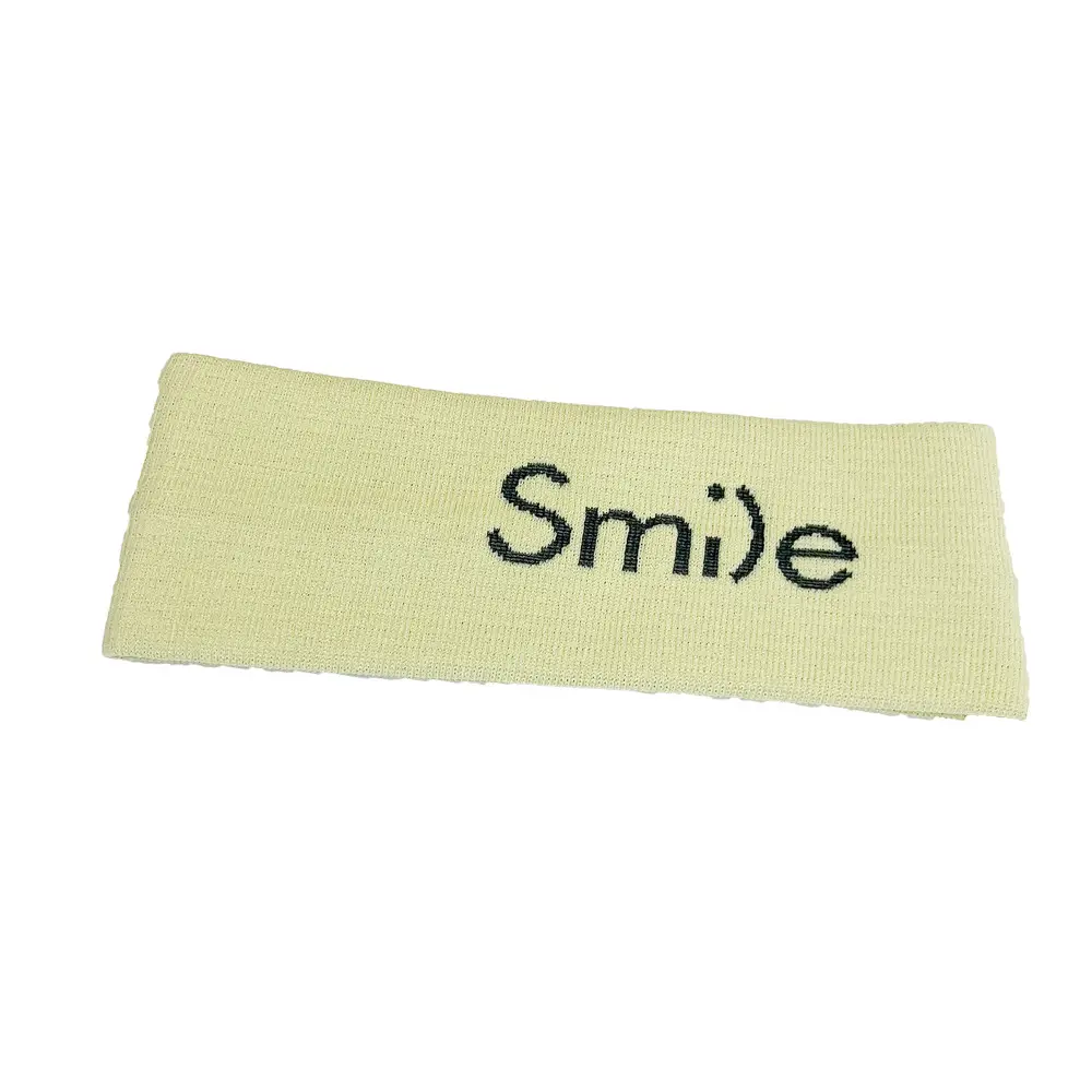 Smile Printed Knitted Hair Band Orange