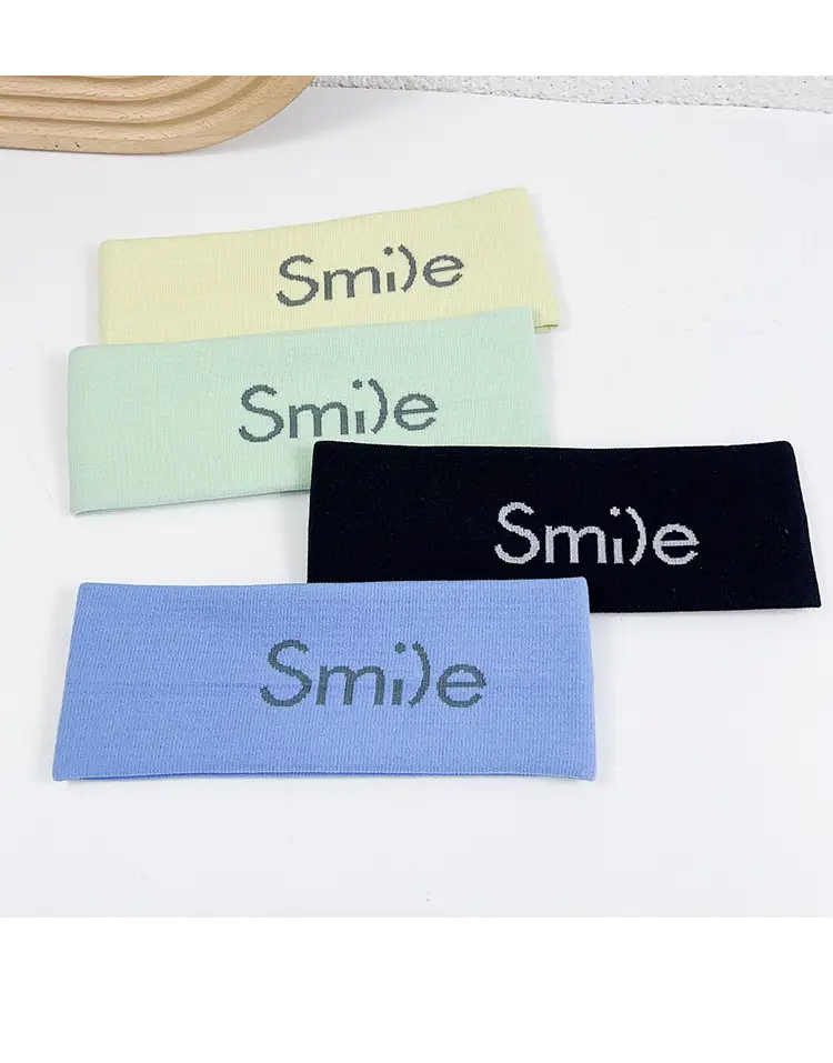 Smile Printed Knitted Hair Band Orange — feature 5