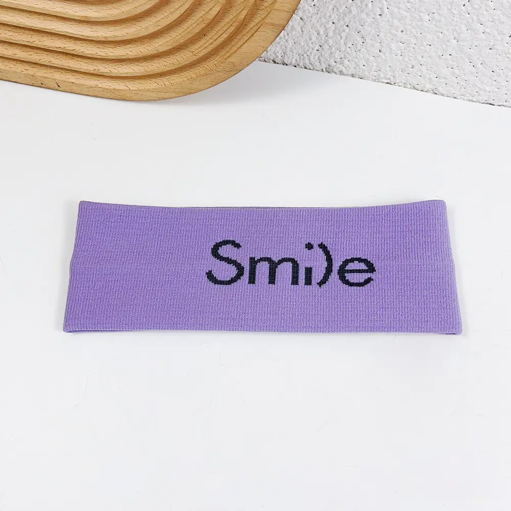 Smile Printed Knitted Hair Band Orange