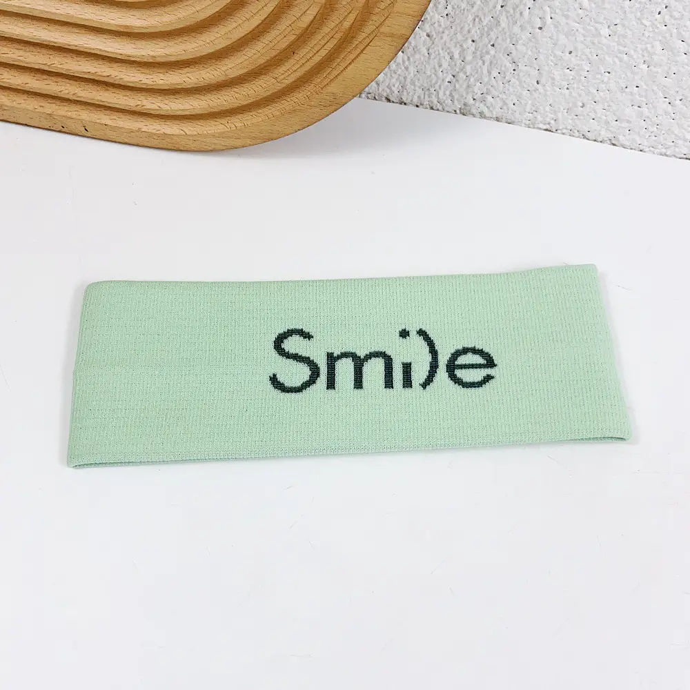 Smile Printed Knitted Hair Band Orange