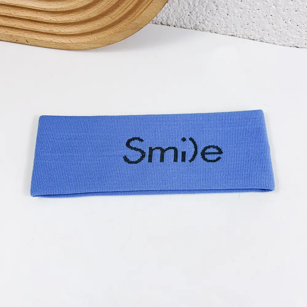 Smile Printed Knitted Hair Band Orange