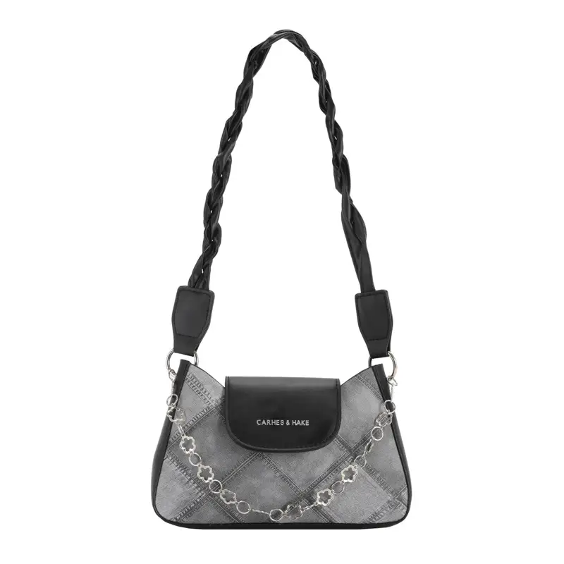 Light Blue Square Shoulder Bag with Tassel Chain - Image 7