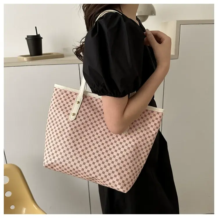 Women High-End Monogram Tote Bag Brown 2026 — feature 14