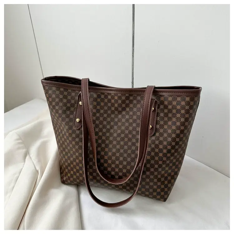 Women High-End Monogram Tote Bag Brown 2026 — feature 17