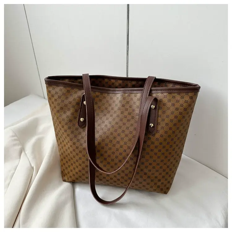 Women High-End Monogram Tote Bag Brown 2026 — feature 19