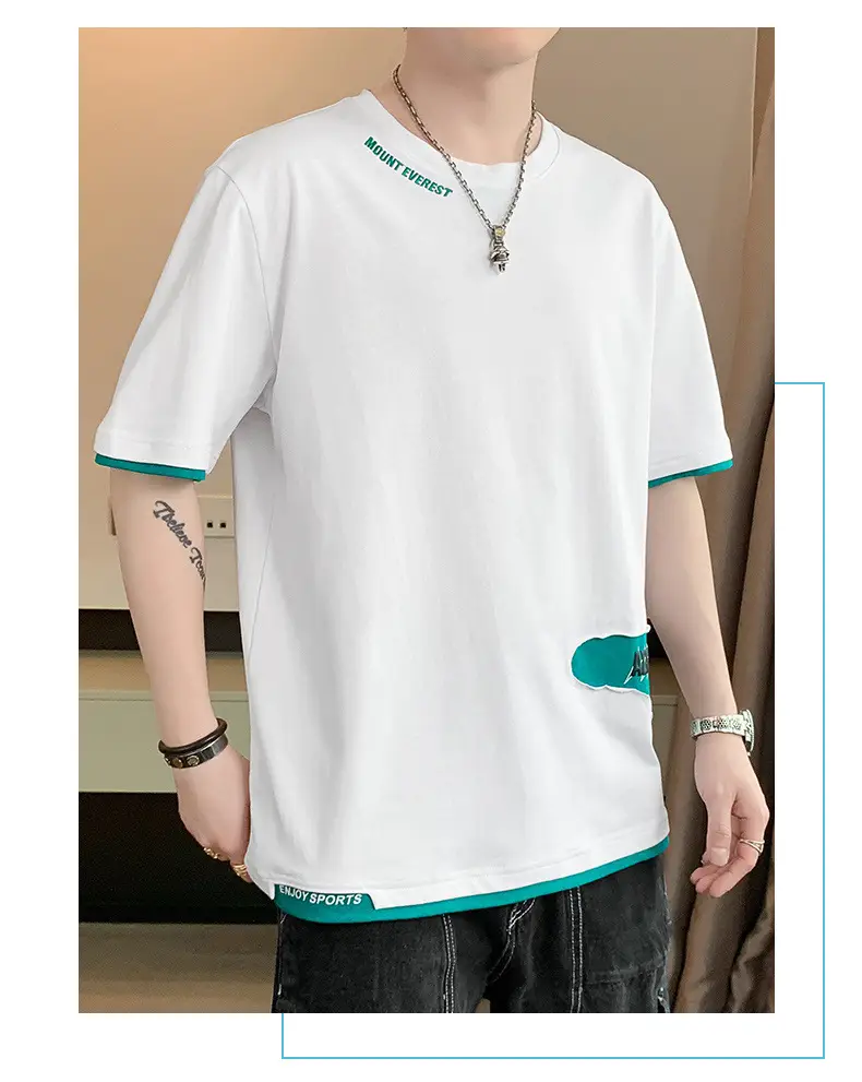 Men's Loose Fit Joker T-Shirt Cream Half Sleeve — feature 11