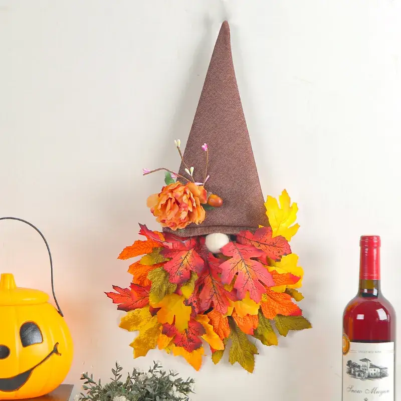 Cangyan Autumn Leaf Decor 2023 Pastoral Hat Wreath