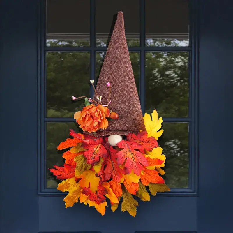 Cangyan Autumn Leaf Decor 2023 Pastoral Hat Wreath