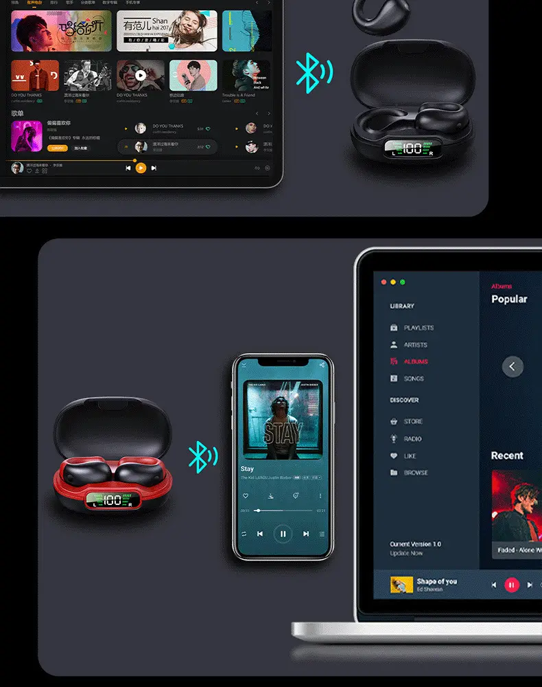 AI Translation Clip-On Earphones Q92 Noise Reduction Sports Wireless — feature 23
