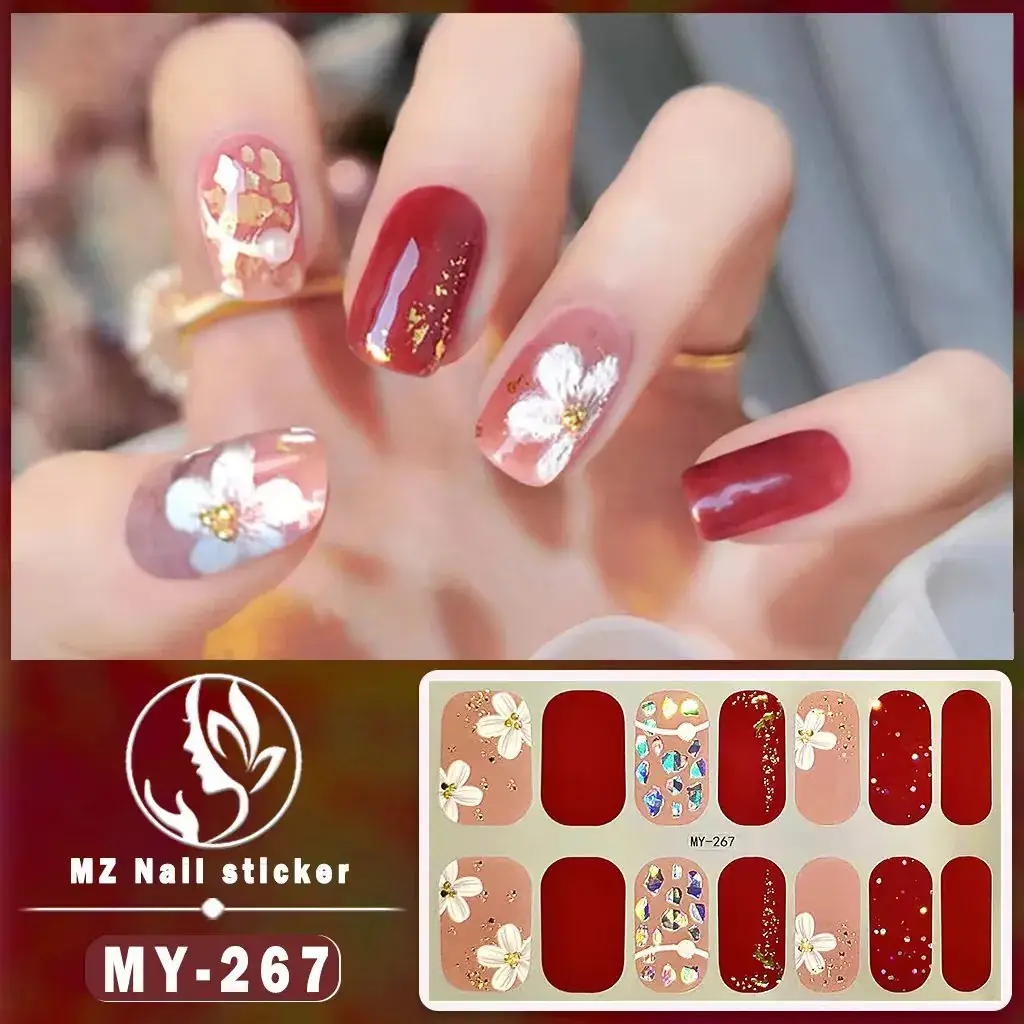 Waterproof Butterfly Nail Stickers Pink 5D Design - Image 13