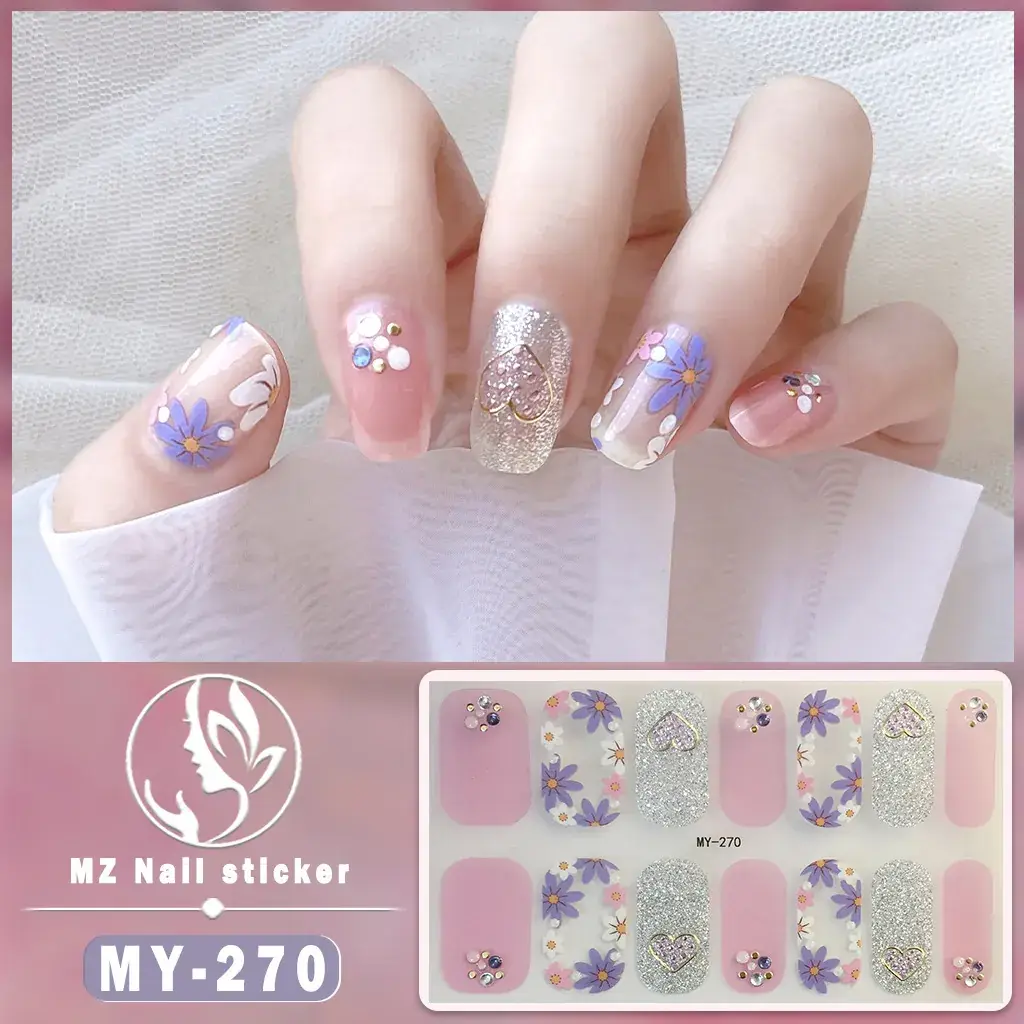 Waterproof Butterfly Nail Stickers Pink 5D Design - Image 16
