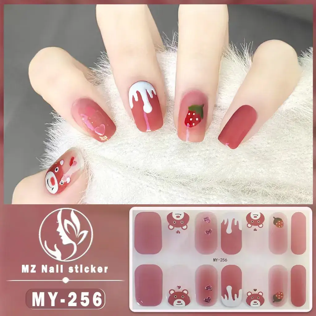 Waterproof Butterfly Nail Stickers Pink 5D Design - Image 2