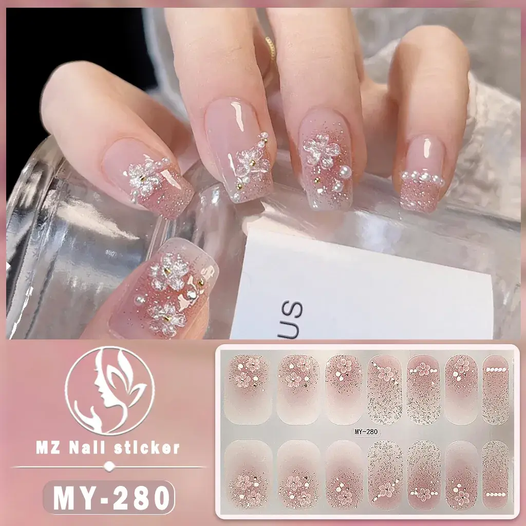 Waterproof Butterfly Nail Stickers Pink 5D Design - Image 26