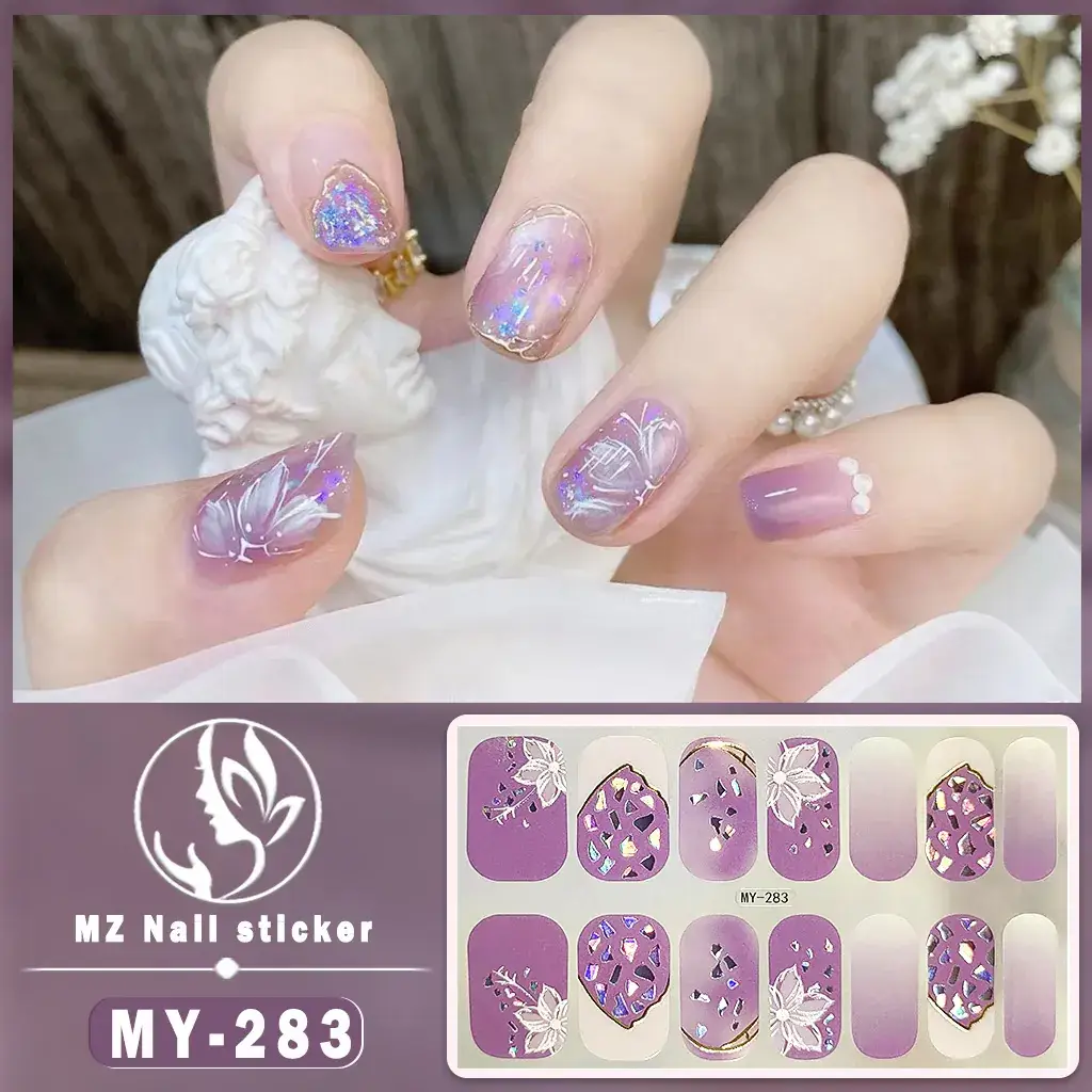 Waterproof Butterfly Nail Stickers Pink 5D Design - Image 29