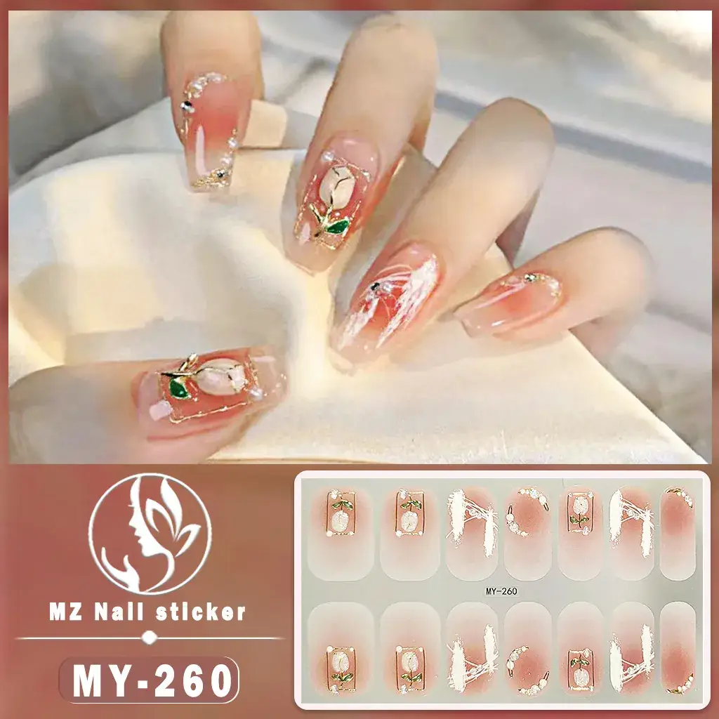 Waterproof Butterfly Nail Stickers Pink 5D Design - Image 6