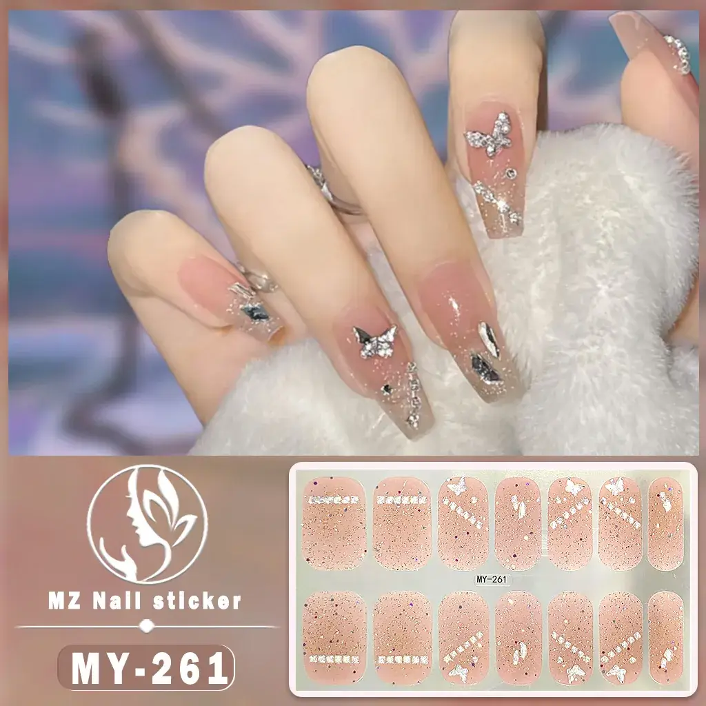Waterproof Butterfly Nail Stickers Pink 5D Design - Image 7