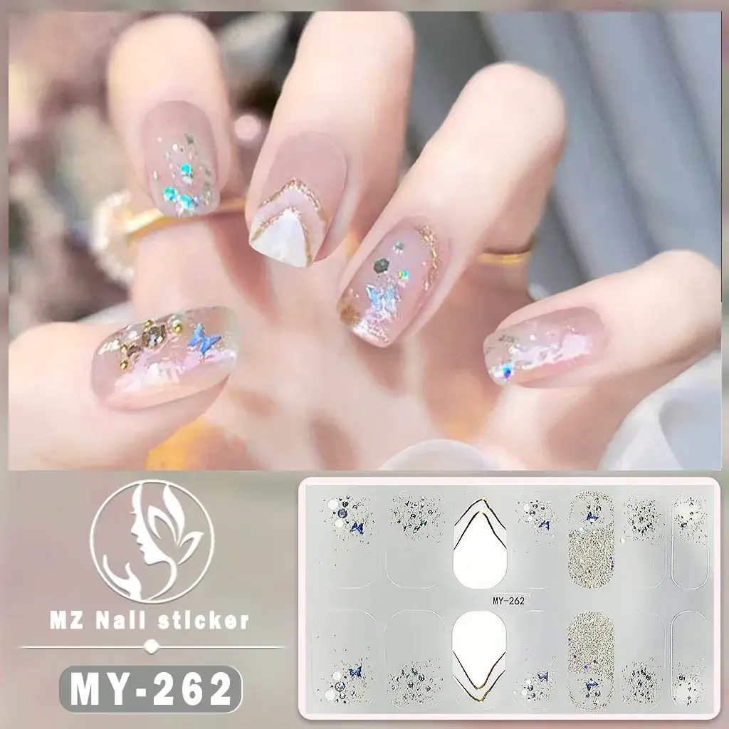 Waterproof Butterfly Nail Stickers Pink 5D Design - Image 8