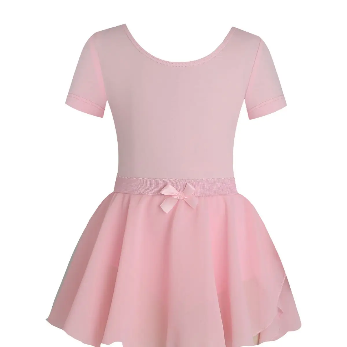 Black Ballet Dance Suit for Girls Short Sleeve Performance Wear