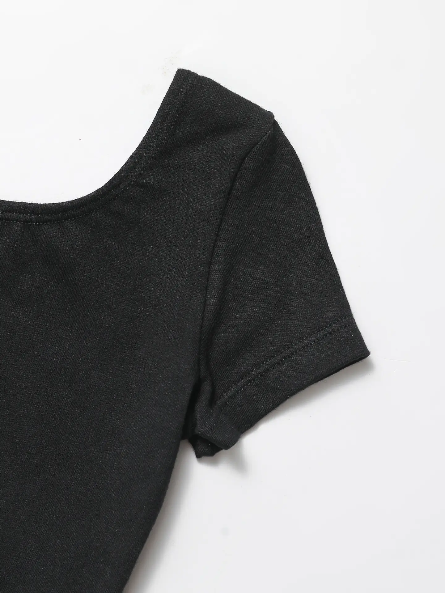 Black Ballet Dance Suit for Girls Short Sleeve Performance Wear — feature 5