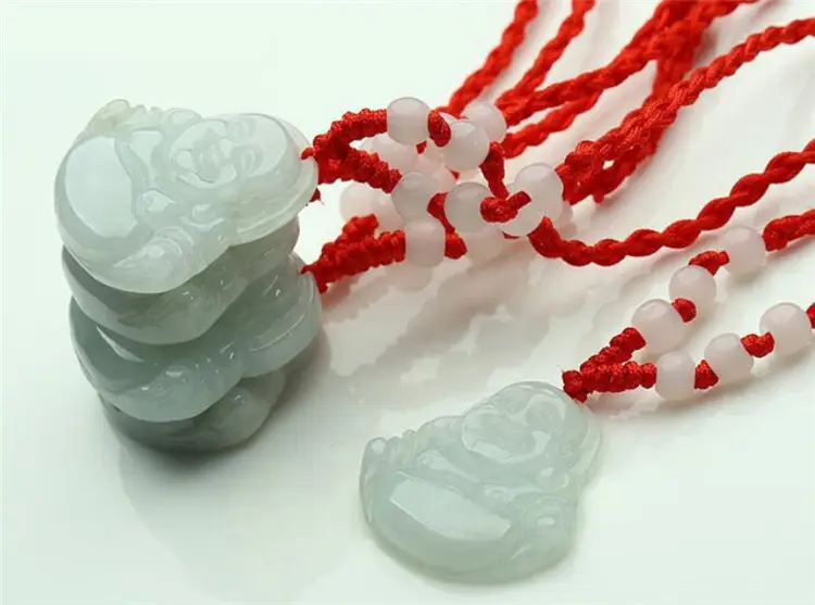 Natural Burmese Jade Buddha Pendant White Green — feature 12